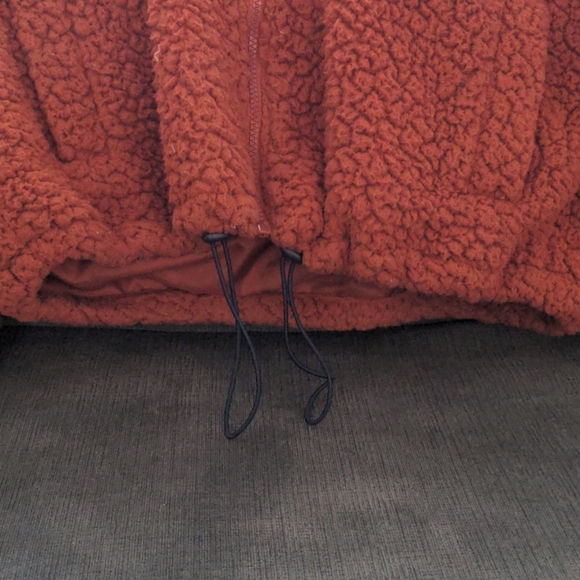 Soft faux shearling jacket in orange - Picture 4 of 4